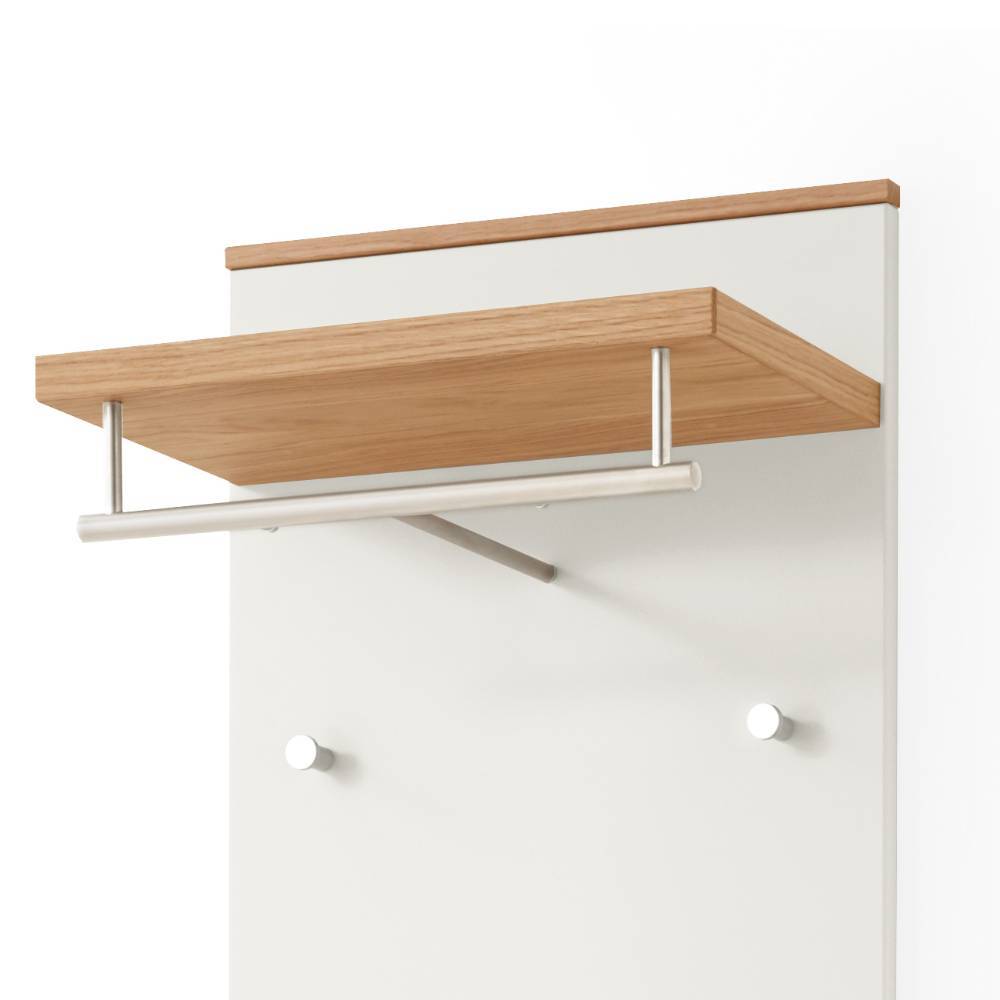 Garderobenpaneel Bedina für die Wandmontage mit 4 Kleiderhaken