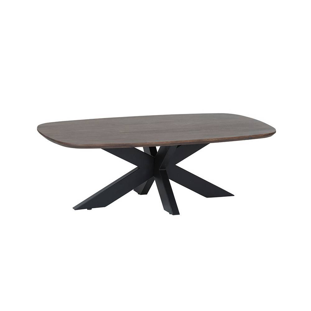 Couchtisch Lourette mit Spider Gestell und Massivholzplatte