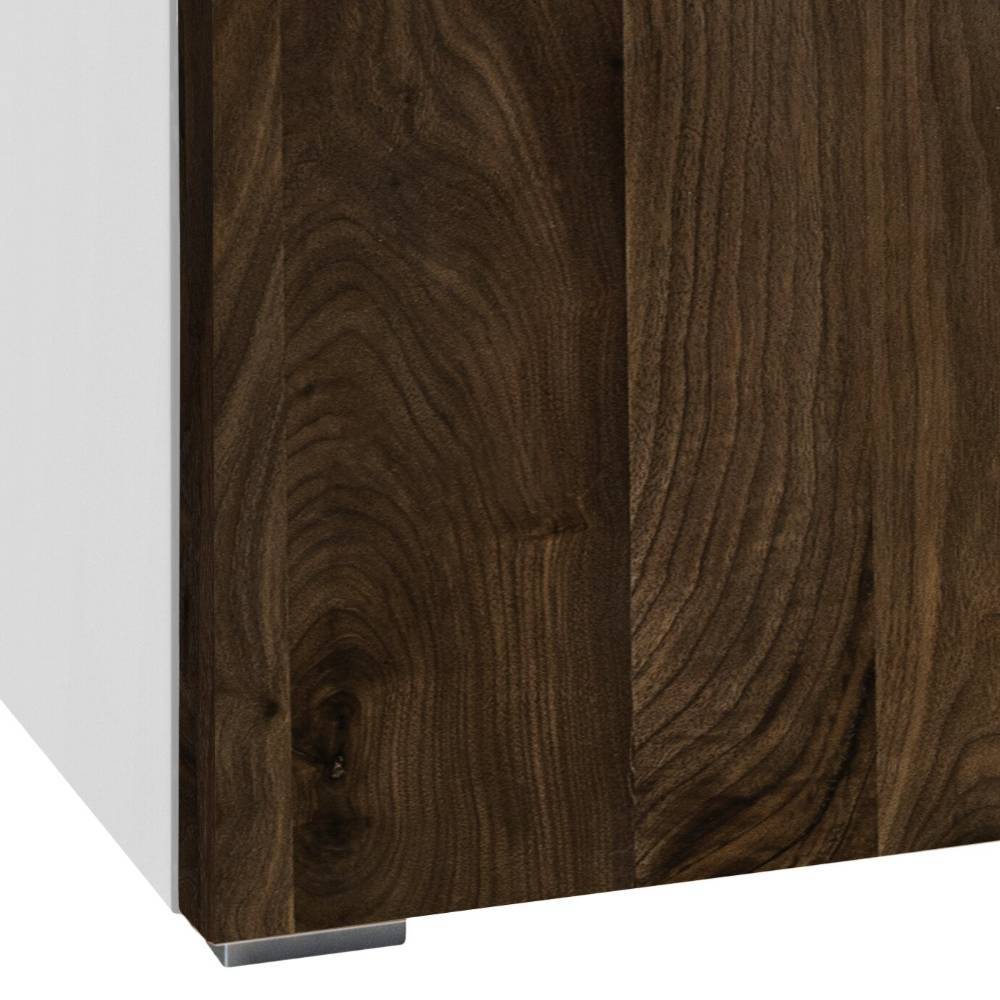 Wohnzimmer Kommode Trigno in Nussbaumfarben und Weiß