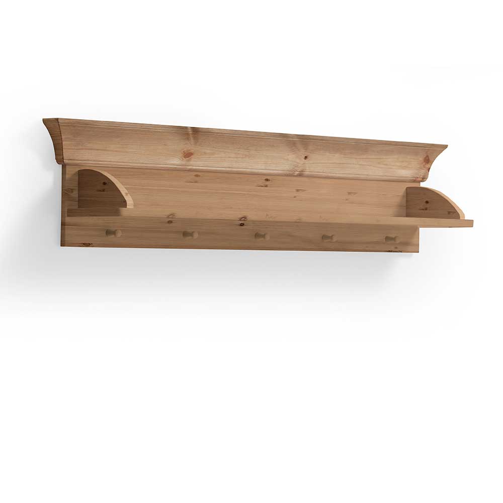 Babyzimmer Wandregal Drobeta aus Kiefer Massivholz mit Haken