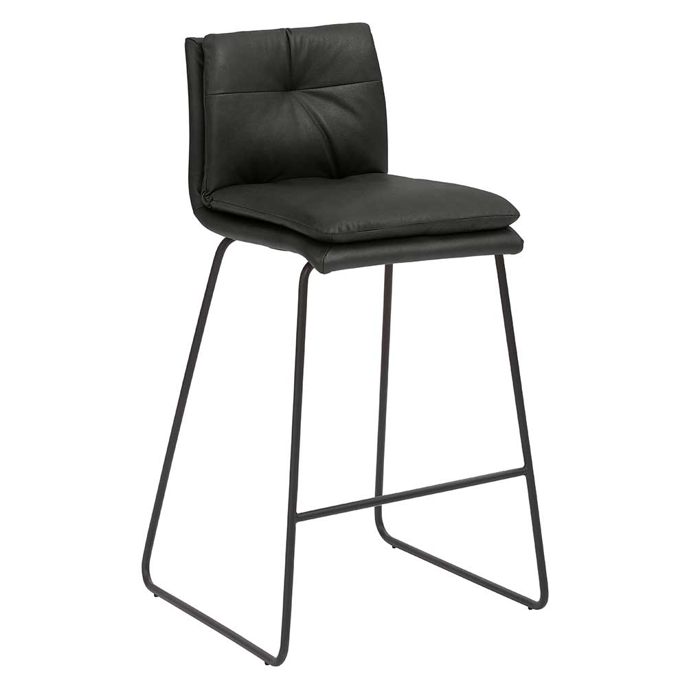 Designbarhocker Mundo in Anthrazit & Schwarz mit Bügelgestell