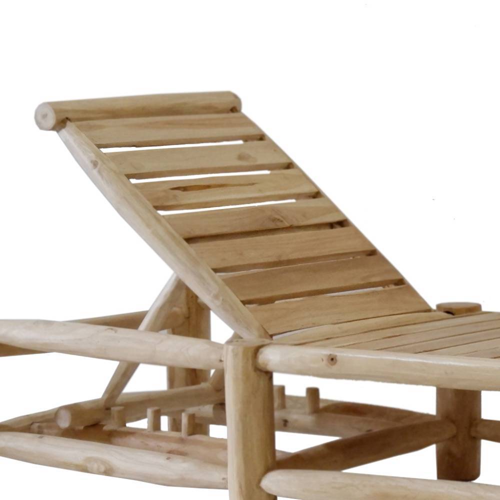 Loungeliege Sekrar aus Teak Massivholz im mediterranen Stil
