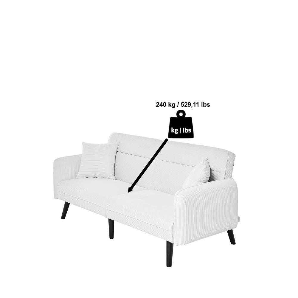 Schlafsofa Dosmarin mit Rücken Klappmechanik aus Boucle Stoff