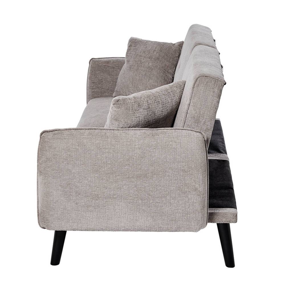 Schlafsofa Salverna in Grau mit Rücken Klappmechanik