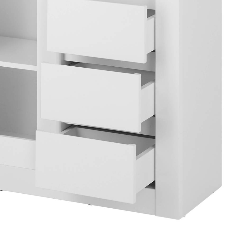 Stauraumvitrine Melvyno mit drei Schubladen in modernem Design