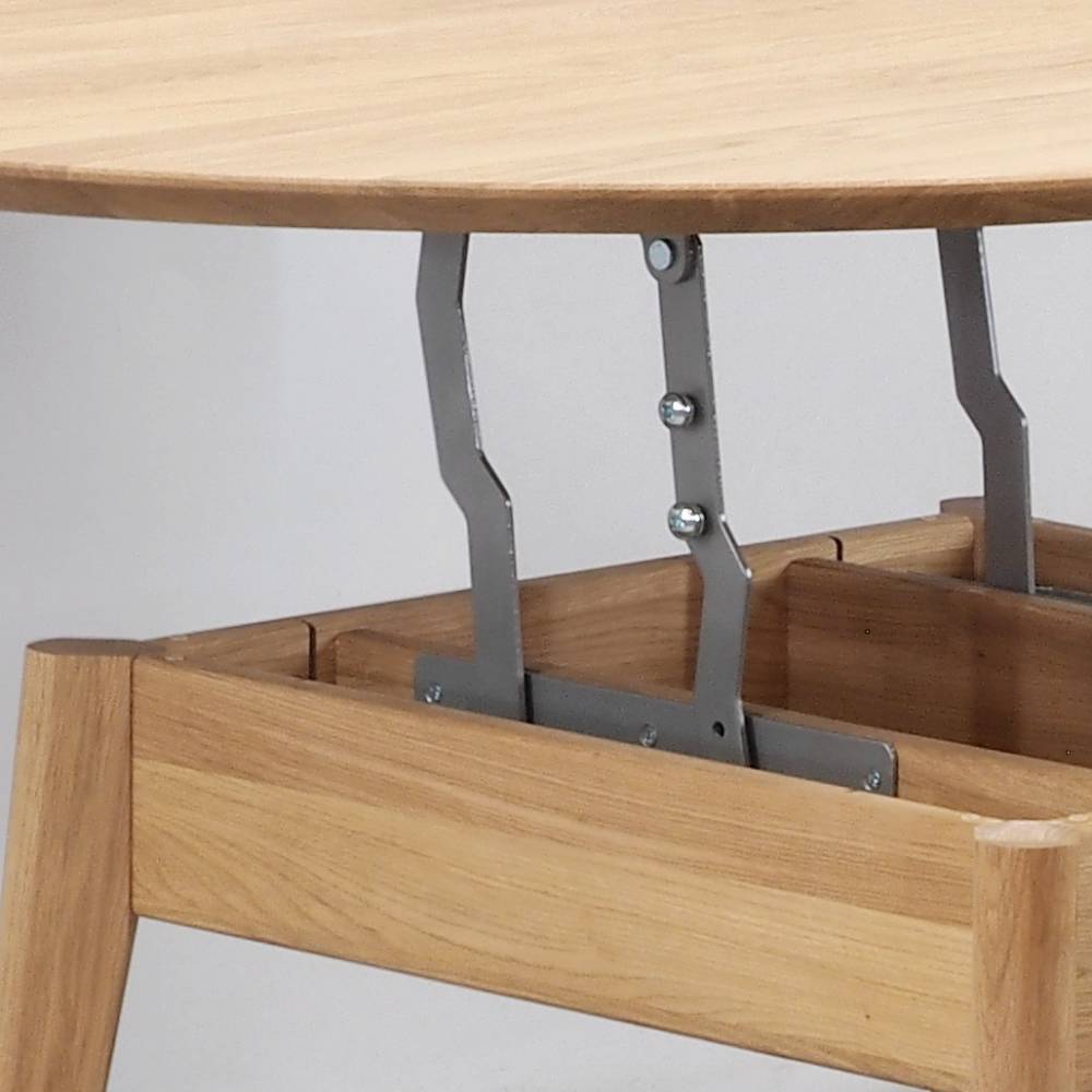 Salontisch Stilisto in runder Form aus Eiche Massivholz