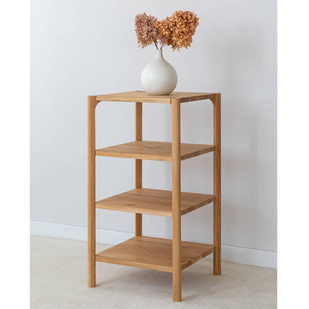 Massivholzregal Gravura aus Eiche Massivholz 80 cm hoch