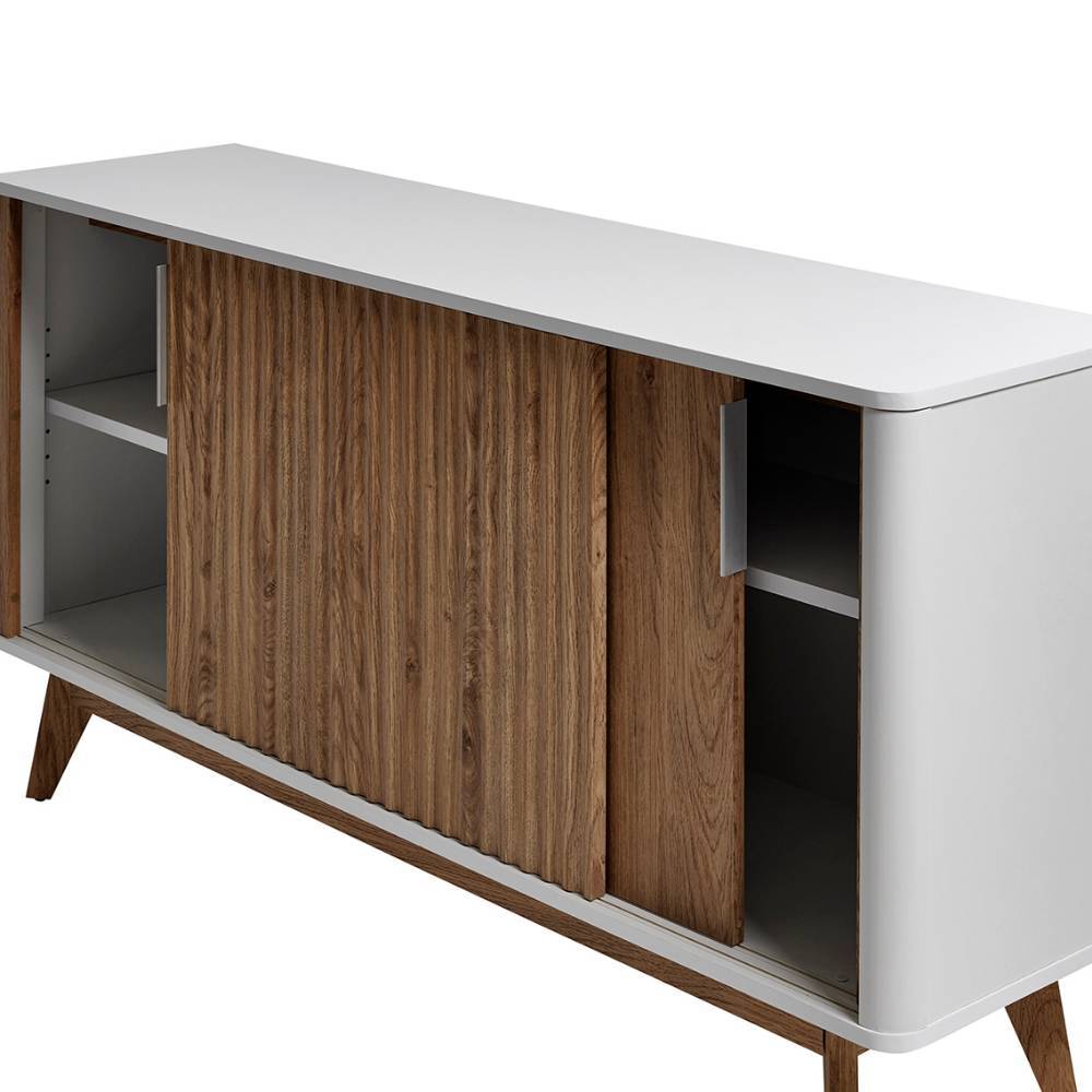 Sideboard Conle mit 2 Schiebetüren im Retrostil