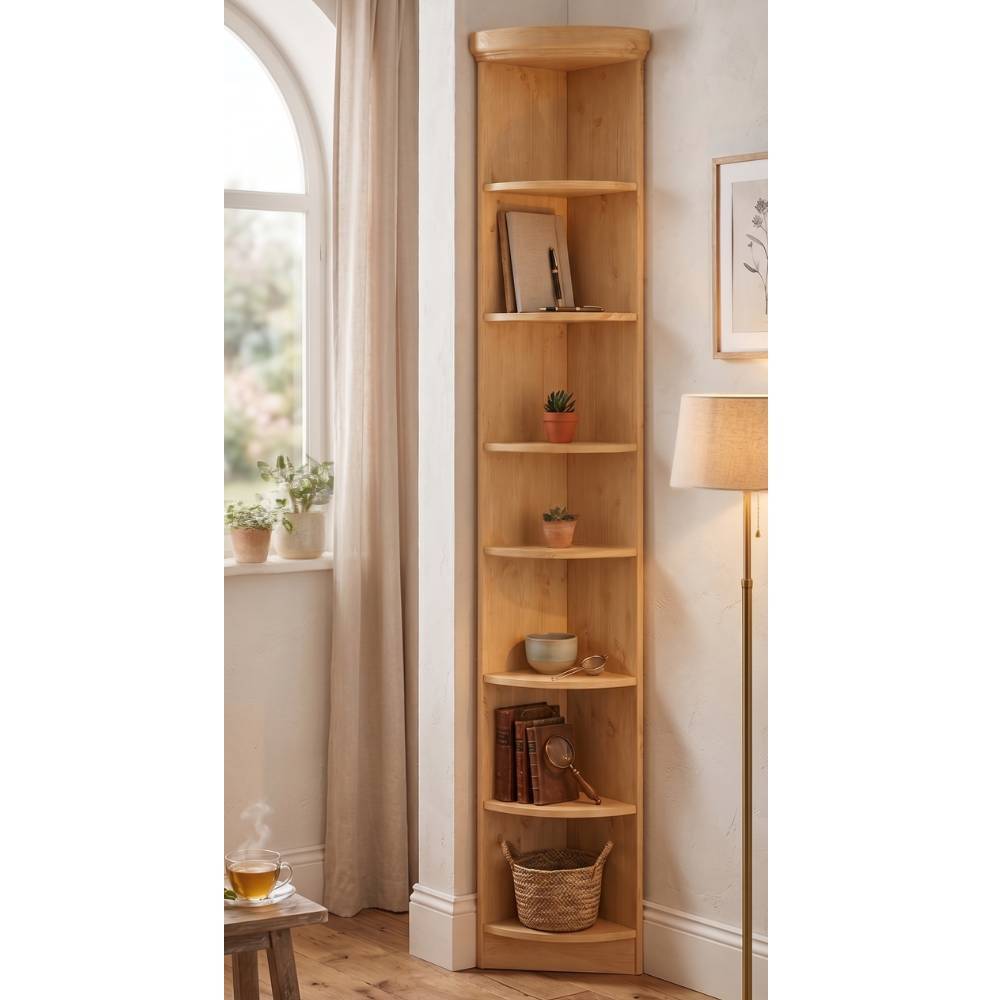 Eckbücherregal Claros in Kieferfarben im Landhausstil