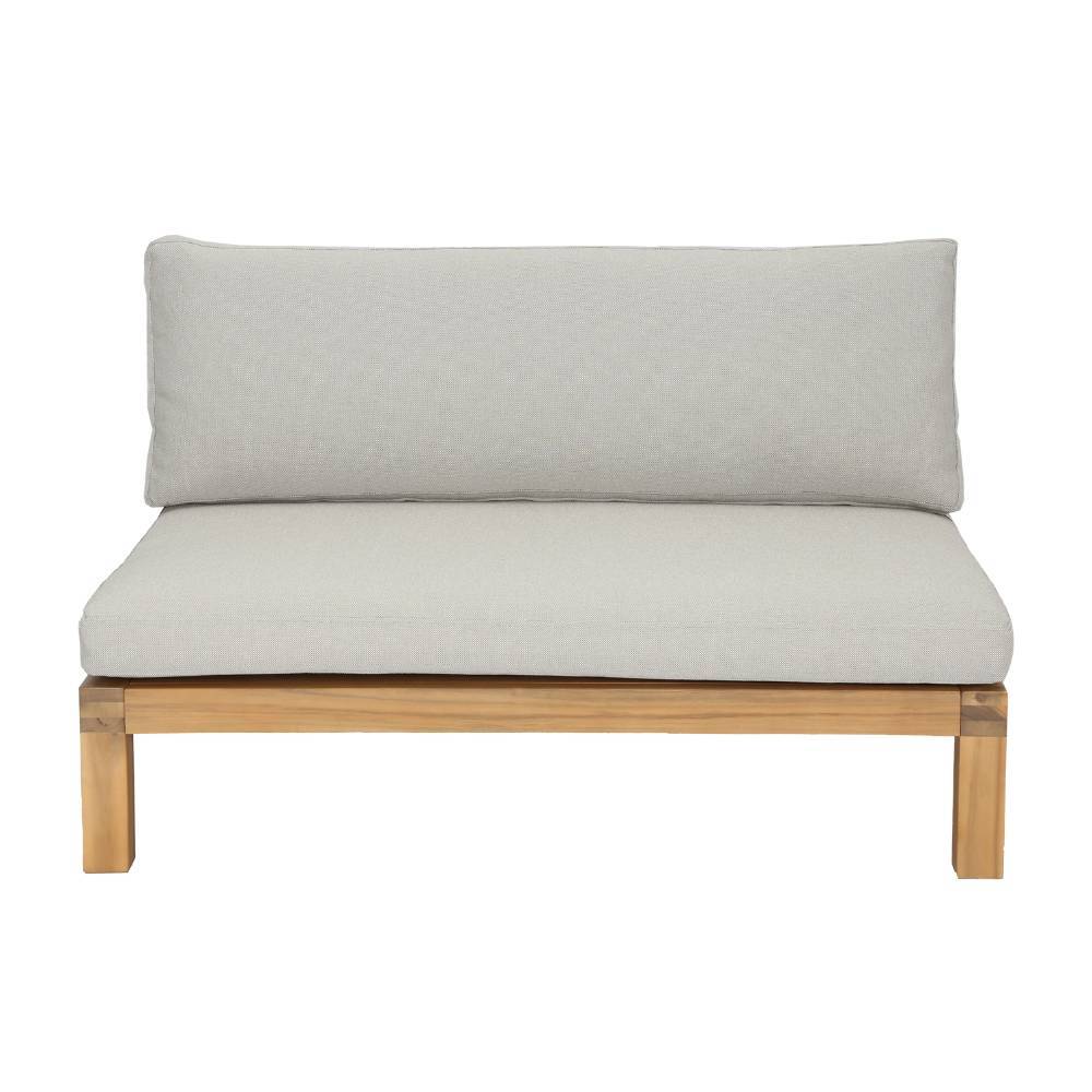 Skandi Design Einzelsofa Zoika aus Akazie Massivholz und Webstoff