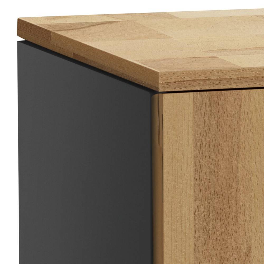 Beistellschrank Kerfou in Kernbuchefarben und Anthrazit