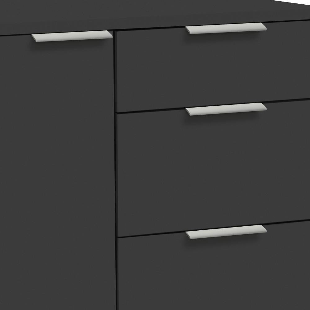 Sidebord Schlafzimmer Vlatkura in Anthrazit und Weiß