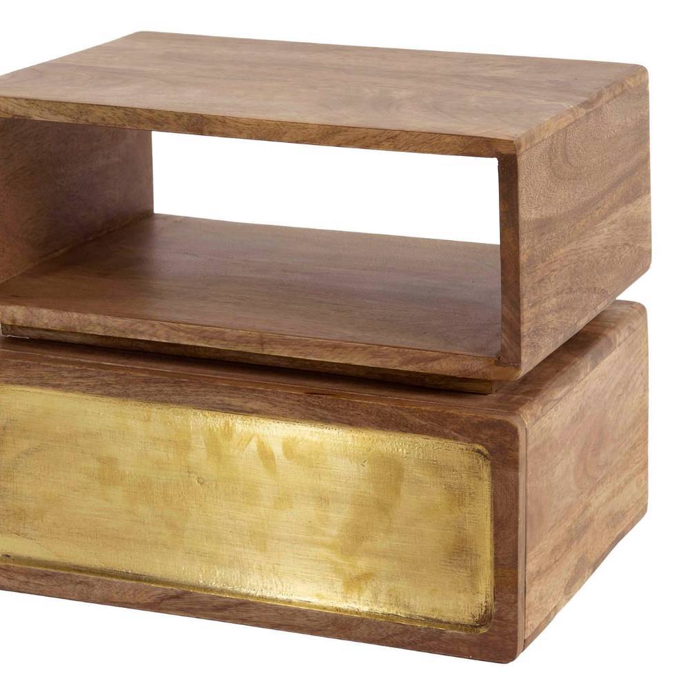 Nachttisch Eifrom aus Mangobaum Massivholz im Industry und Loft Stil