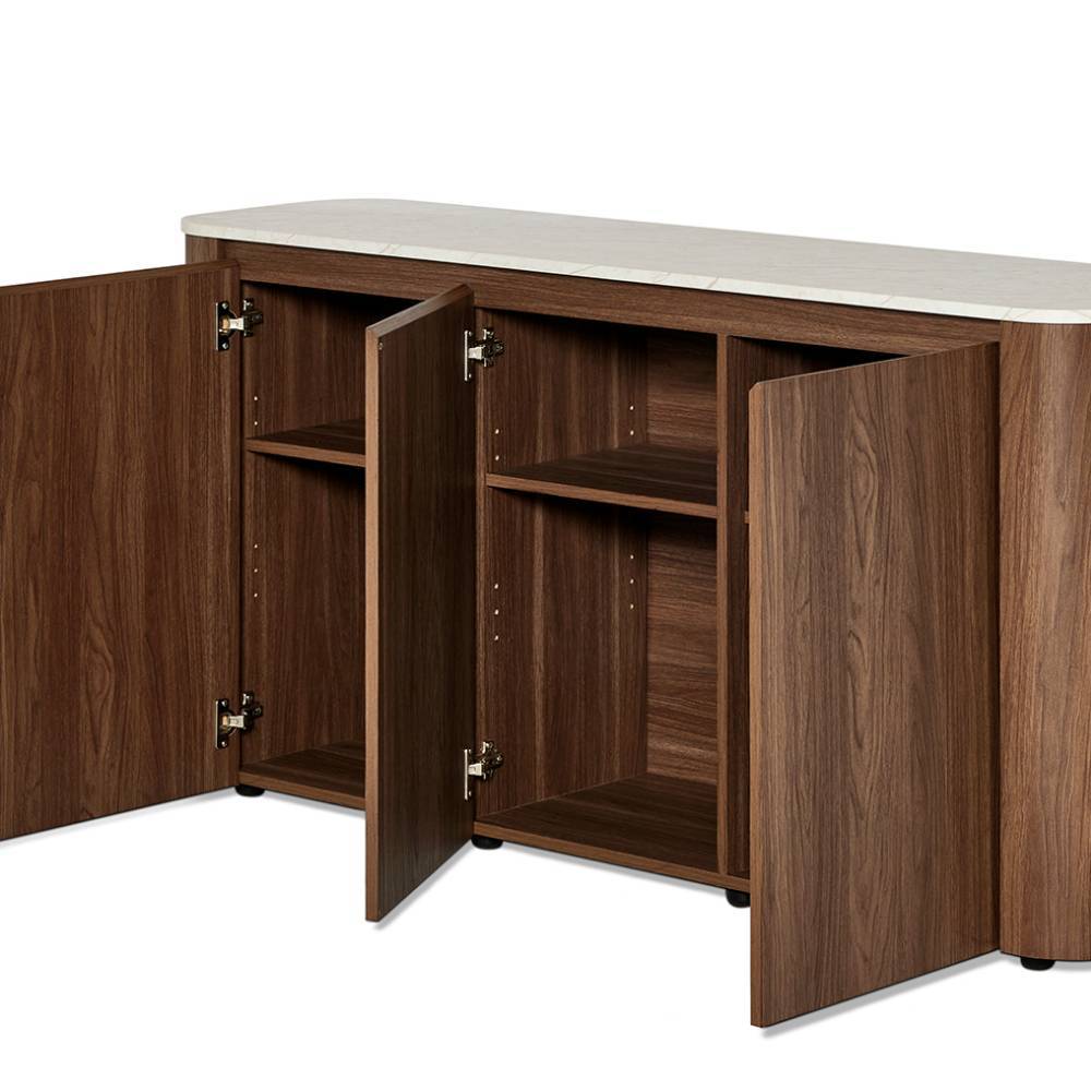 Sideboard Desert in Walnussfarben mit Drehtüren