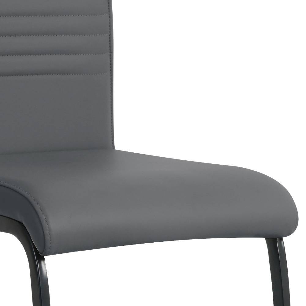 Freischwingerstuhl Buono aus Kunstleder in Grau (2er Set)