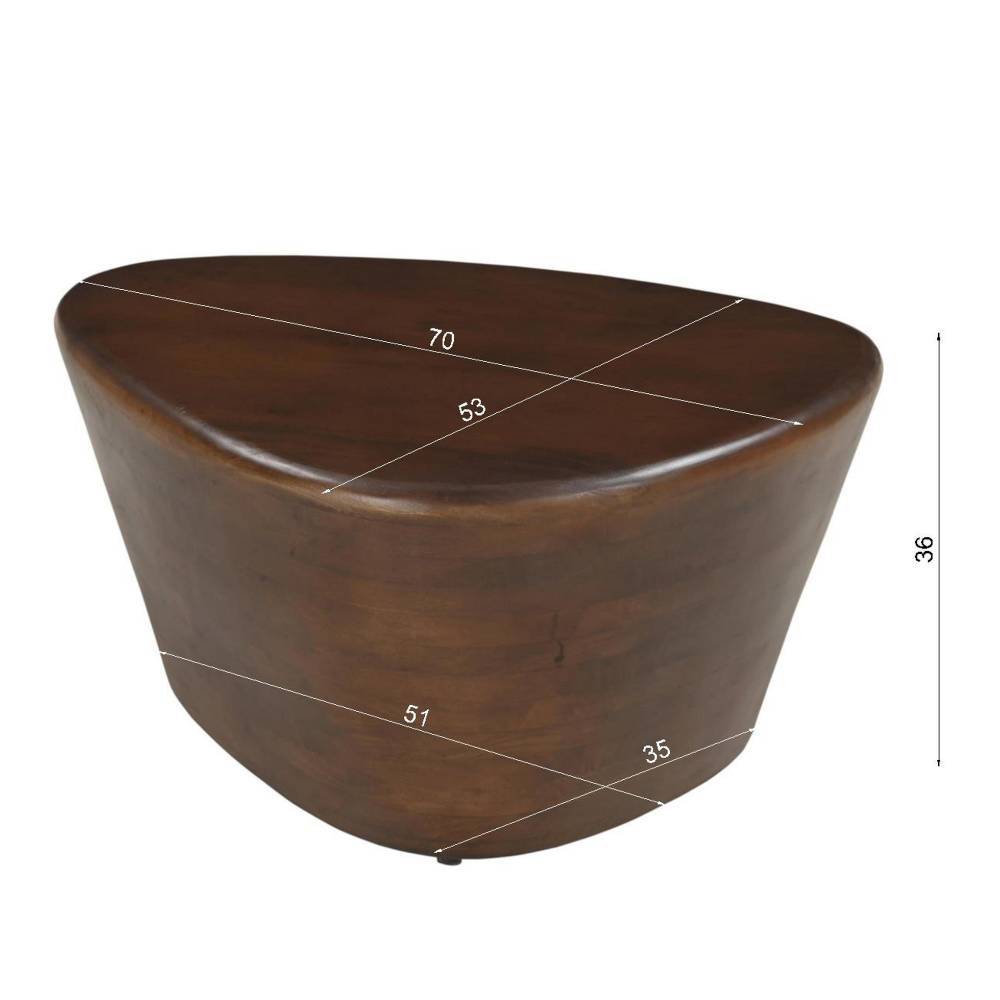 Couchtisch Iloca aus Mangobaum Massivholz in Wankelform