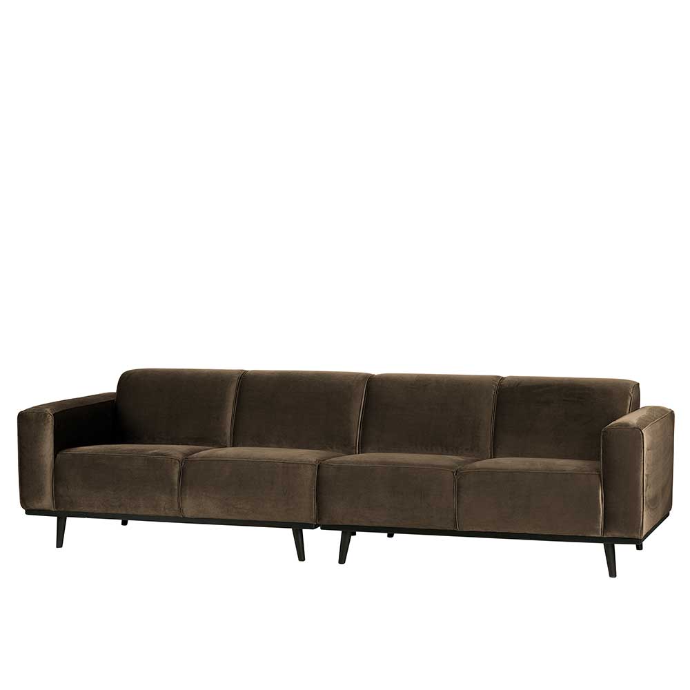 Wohnzimmer Couch Futriva in Taupe Samt im Retro Look