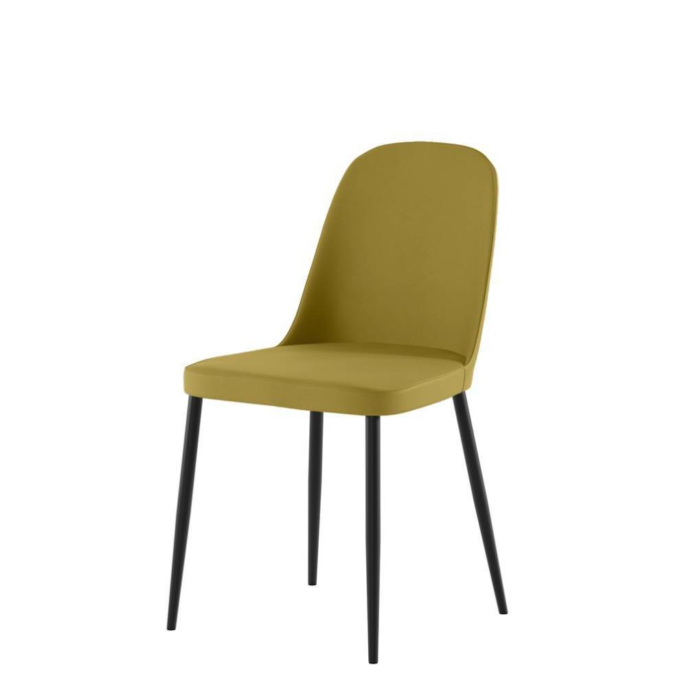 Stuhl Küche Barero in Senfgelb aus Webstoff (4er Set)