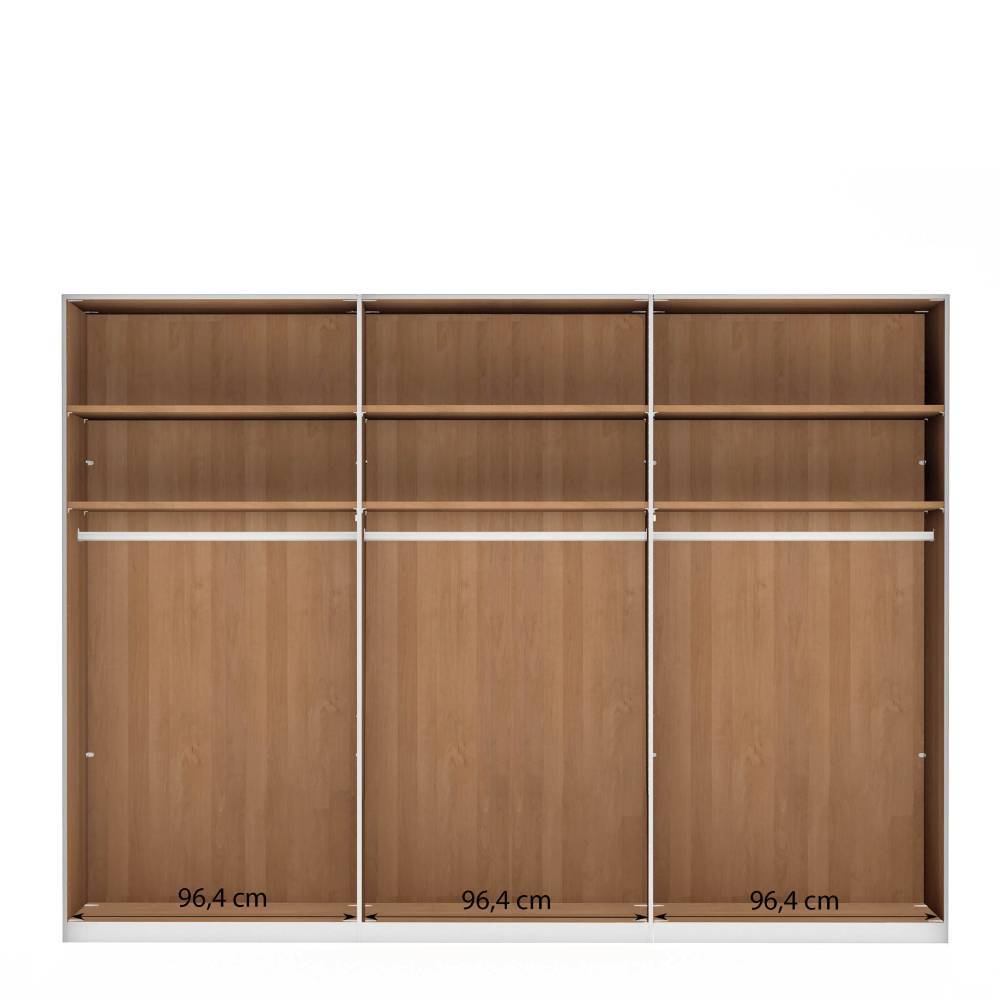 Kleiderschrank 6-türig Merkur in Eiche Bianco und Dunkelbraun