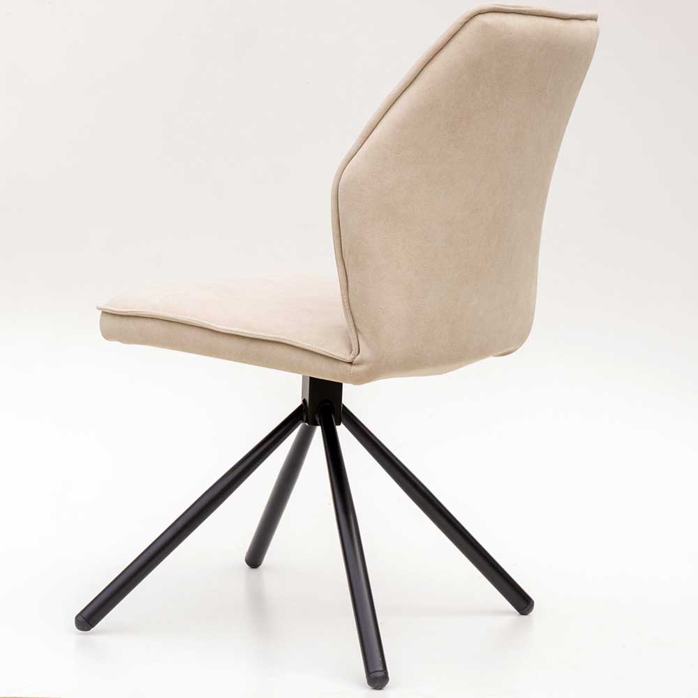 Esstisch Stühle Beige Castanios in modernem Design 51 cm breit (2er Set)