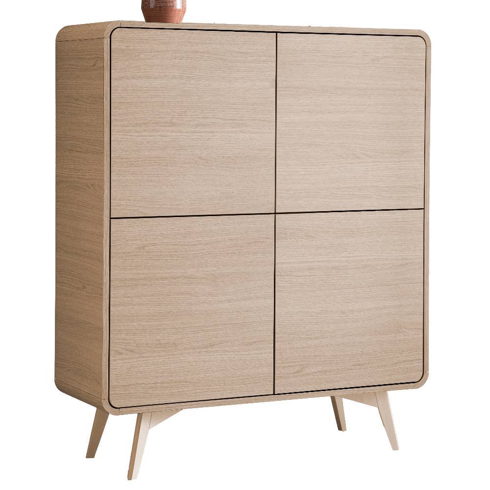 Wohnzimmerschrank Snake im Skandi Design mit Drehtüren