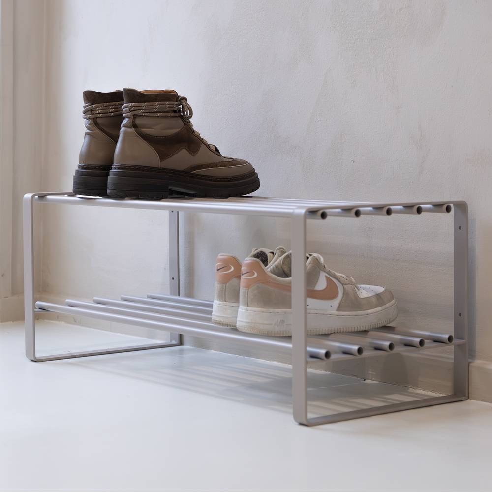 Schuhregal Smidan in Taupe aus Stahl