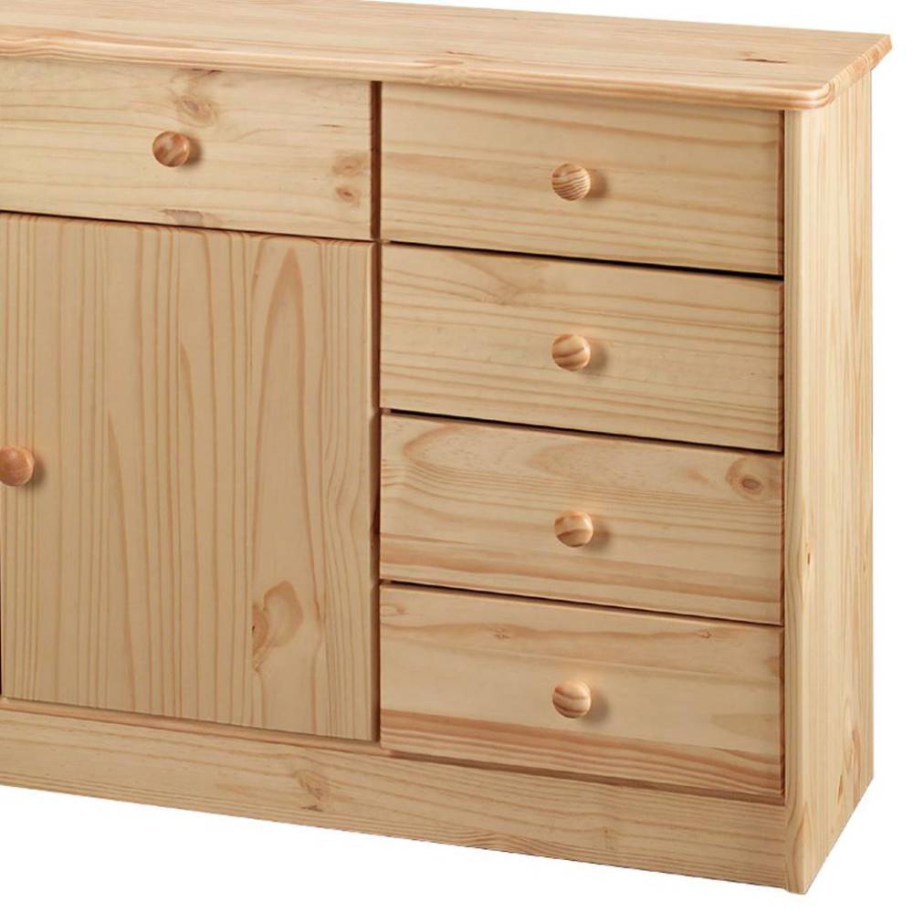 Sideboard Tine aus Kiefer Massivholz mit sechs Schubladen