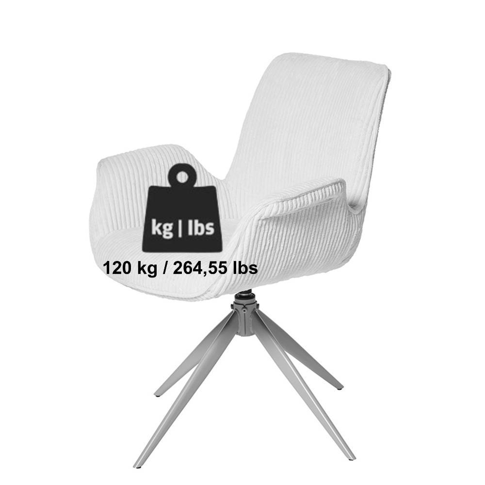 Esstisch Stühle Jemanu aus Cord drehbar (2er Set)