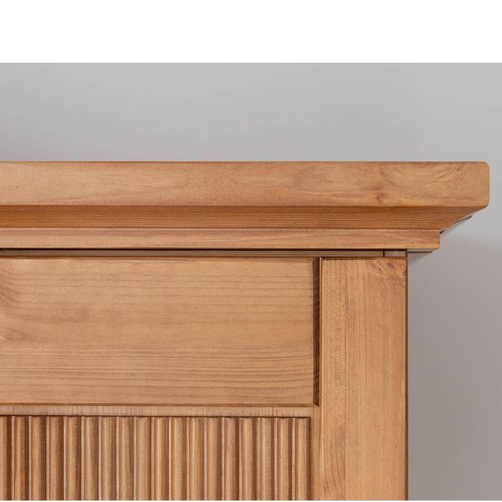 Kleiderschrank Massivholz Juwan aus Kiefer Massivholz in Eichefarben