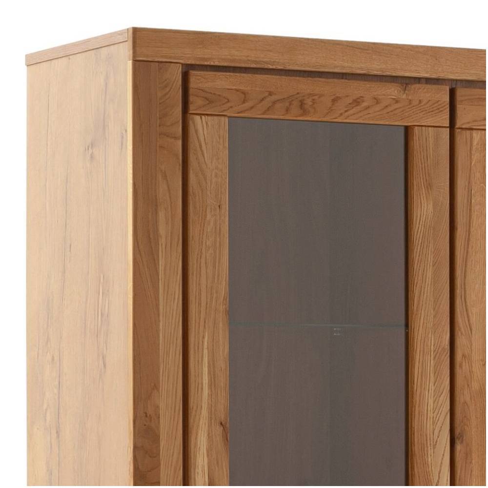 Wohnzimmervitrinenschrank Suzana im Industry und Loft Stil in Wildeichefarben
