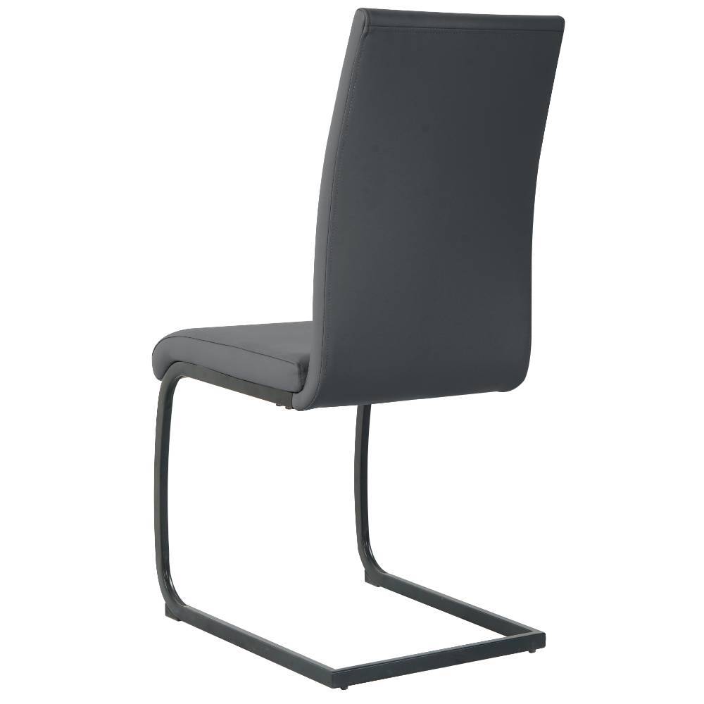 Freischwingerstuhl Buono aus Kunstleder in Grau (2er Set)
