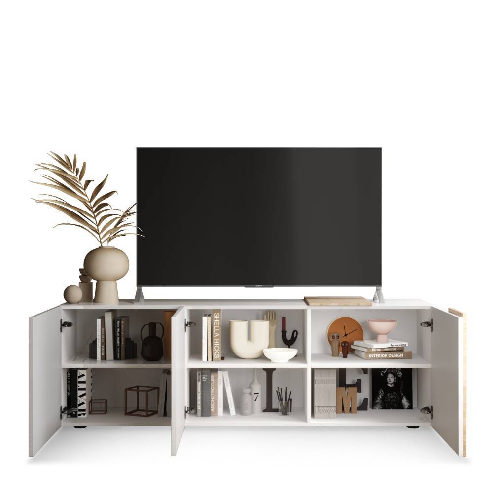 TV Lowboard Eight in Weiß Hochglanz 181 cm breit