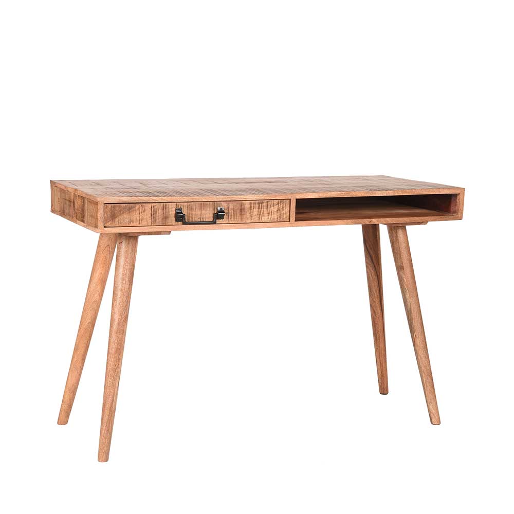 Schreibtisch Oney aus Mangobaum Massivholz im Loft Design