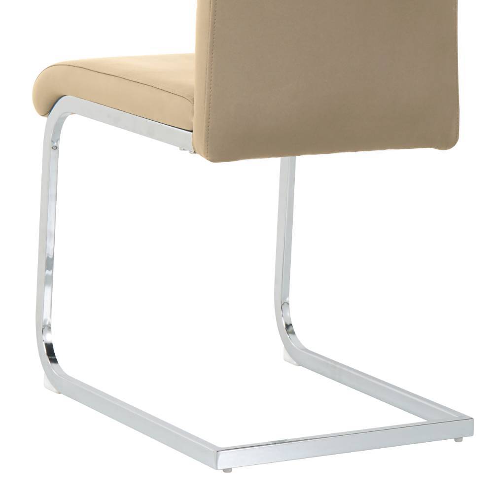 Freischwinger Stuhl Califonia in Taupe und Chromfarben (2er Set)