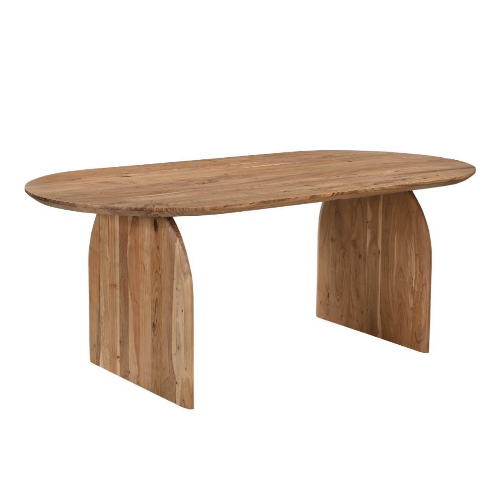 Massivtisch Troyesa in ovaler Form aus Akazie Massivholz