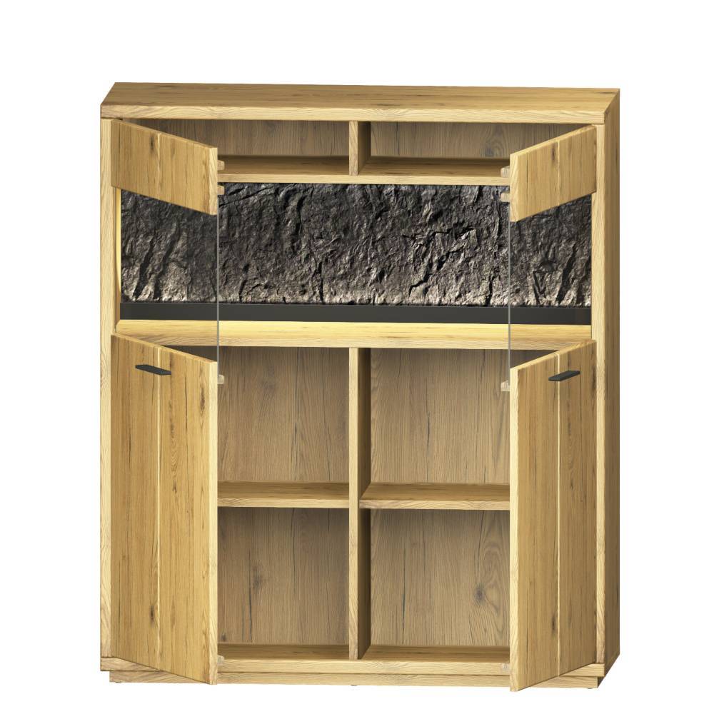 Anbauwand Ostoro in Wildeiche Bianco 51 cm tief (dreiteilig)