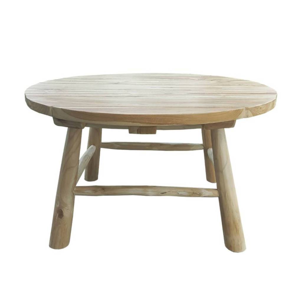 Outdoor Couchtisch Ronya aus Teak Massivholz in runder Form