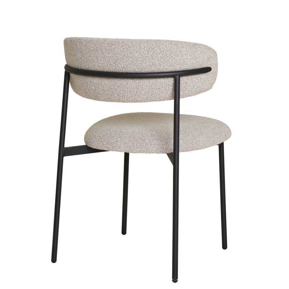 Polsterstuhl Esszimmer Eleon in Beige aus Boucle Stoff (2er Set)