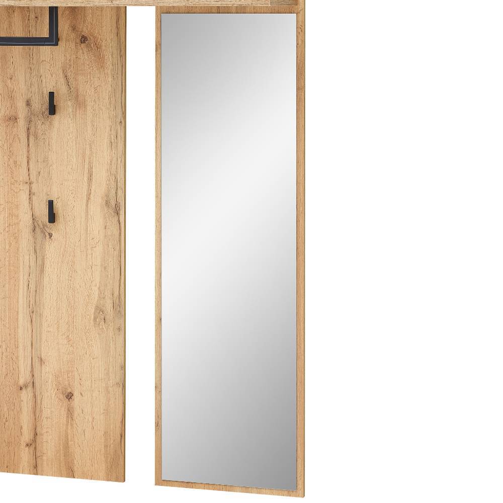 Garderobe Alamo mit Spiegel in Altholz Optik