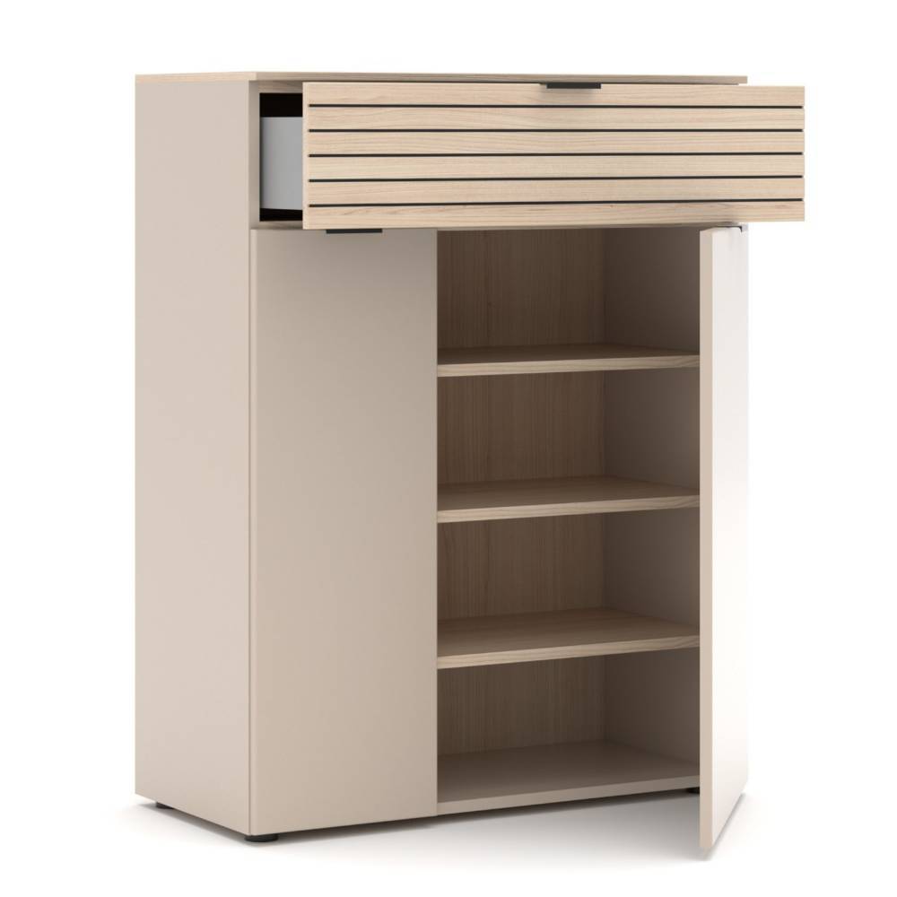 Garderobenkommode Jasefiana in modernem Design mit Drehtüren