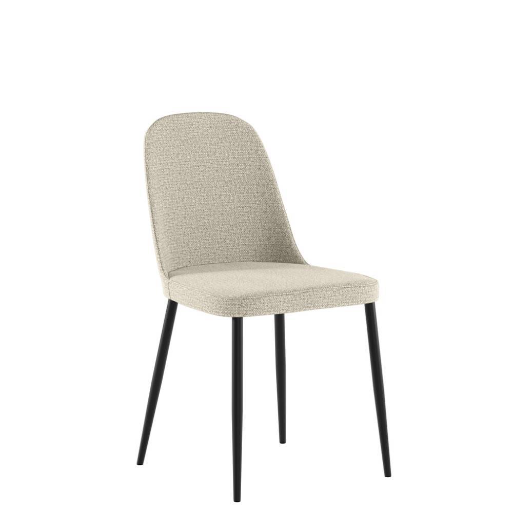 Polsterstuhl Esszimmer Maconnas in Beige mit Gestell aus Metall (4er Set)