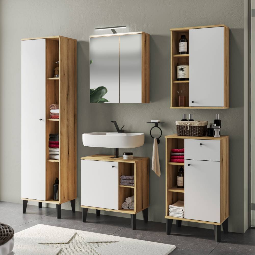 Badezimmer-Möbelset Zyret fünfteilig in modernem Design (fünfteilig)
