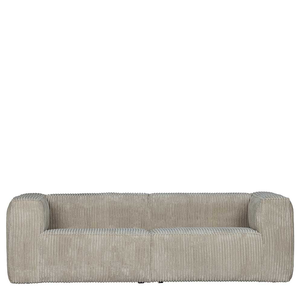 Breitcord Couch Ugo in Beigegrau mit 46 cm Sitzhöhe