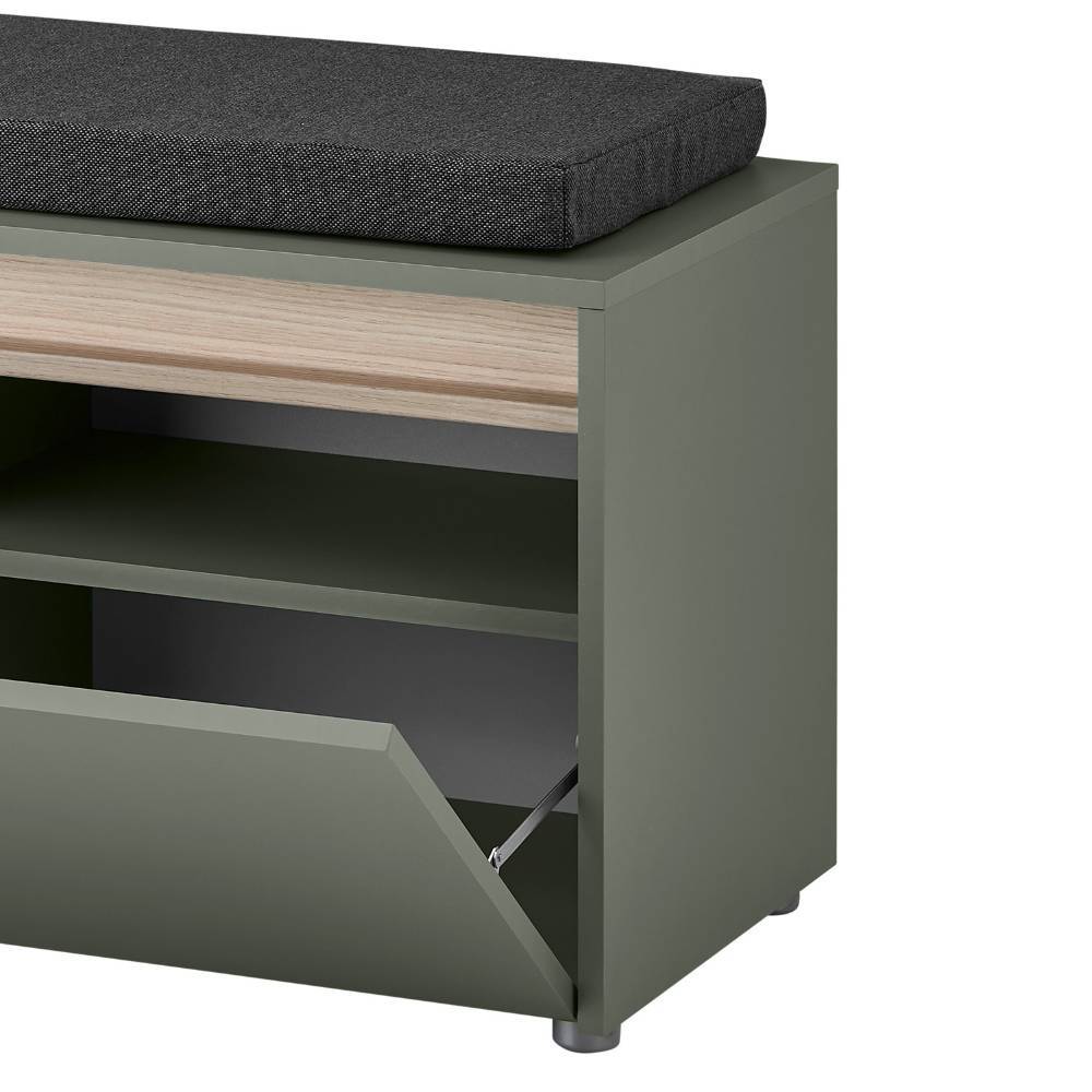 Komplett Garderobe Ulfava in Graugrün und Eichefarben (vierteilig)