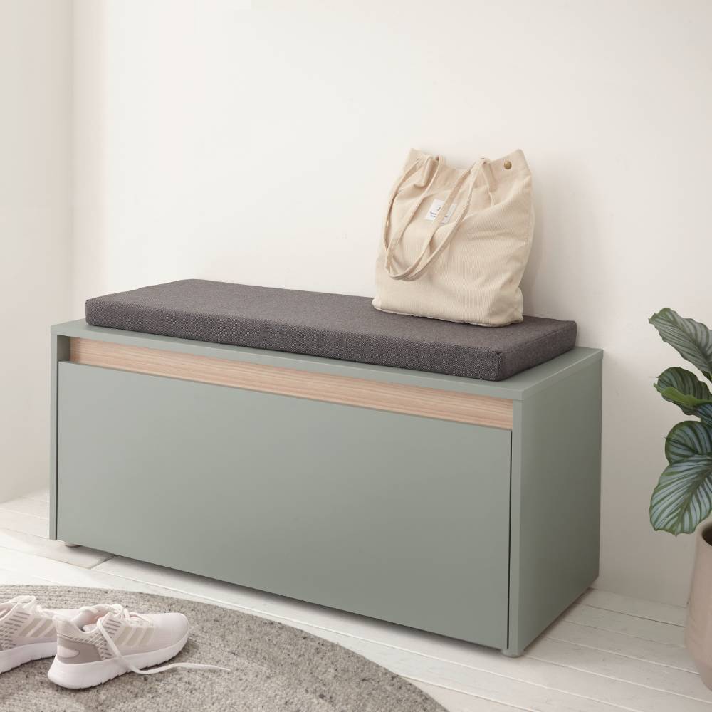 Komplett Garderobe Ulfava in Graugrün und Eichefarben (vierteilig)