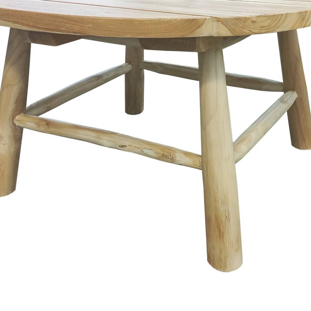 Outdoor Couchtisch Ronya aus Teak Massivholz in runder Form