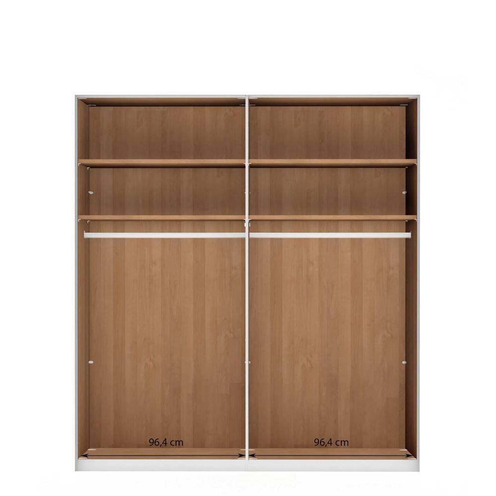 Drehtürenkleiderschrank modern Merkur in Eiche Bianco und Dunkelbraun