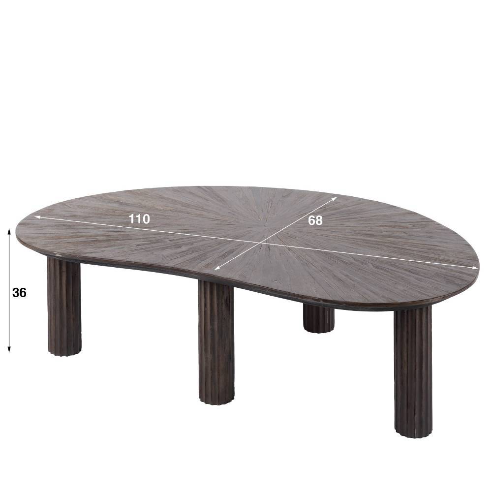Sofa Tisch Figureras in Nierenform aus Teak Massivholz