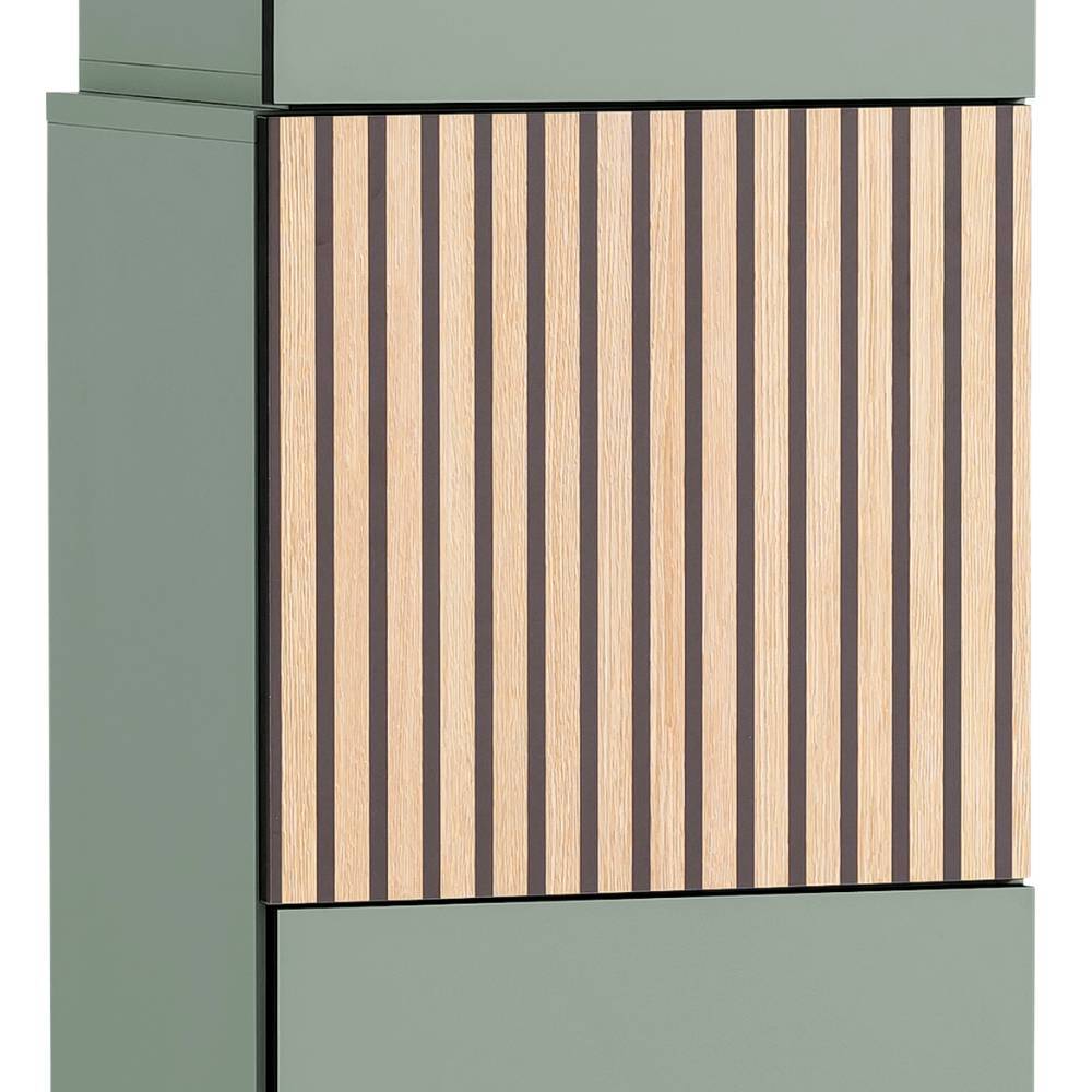 Regalschrank Jawalio in Paneeloptik und Graugrün