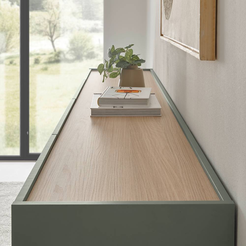 Fernsehlowboard Ulfava in Graugrün 223 cm breit